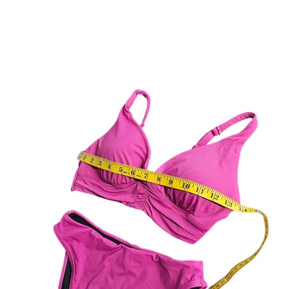 Knix Ruched Bikini Top & Leak Proof High Cut Bottom, Deep Orchid, S+ Top & S Bot - Picture 8 of 10